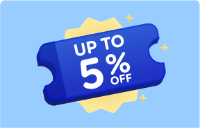 最大5%引きのクーポン
