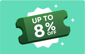 最大8%引きのクーポン
